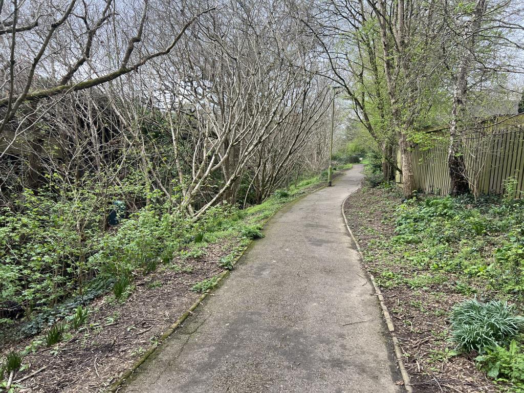 Lot: 3 - SEVERAL PARCELS OF FREEHOLD LAND AND VERGES - General view of land to the side of the walkways